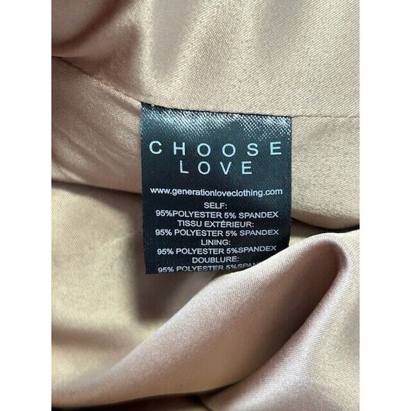 Generation Love Delilah Crepe Blazer Jacket Double Breasted Peak Lapel Camel XXL - Picture 8 of 10